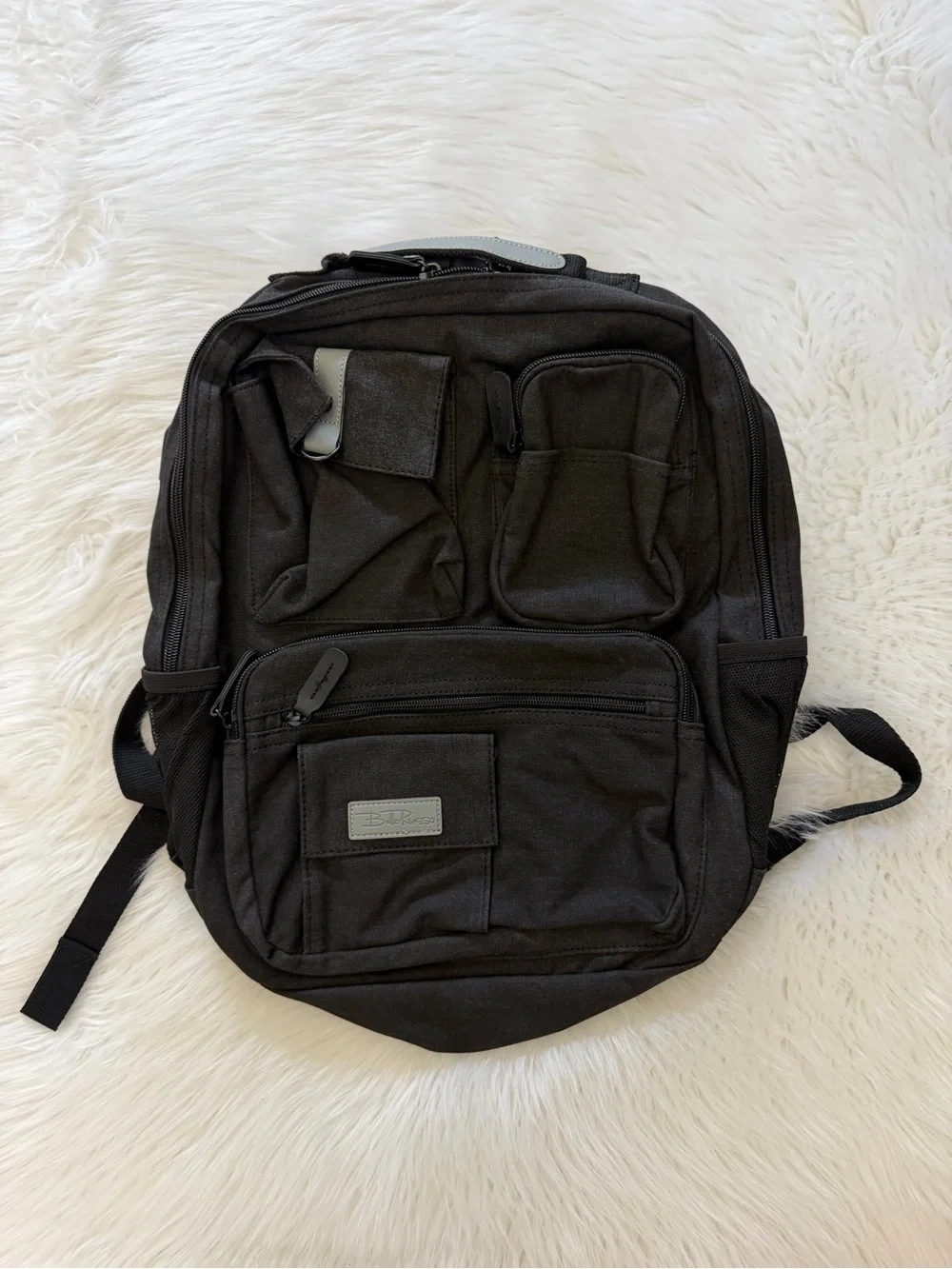 Black Canvas Laptop Backpack